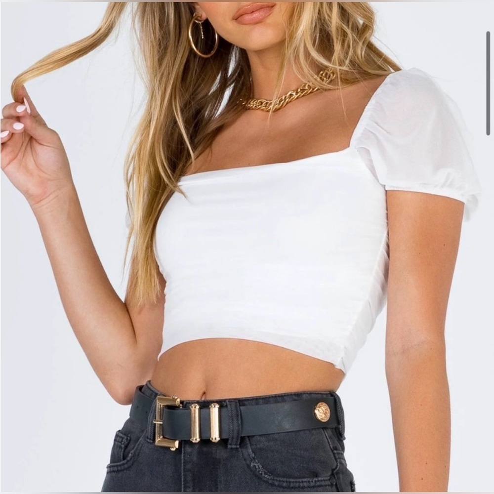 princess polly “city lights” crop top | size 4